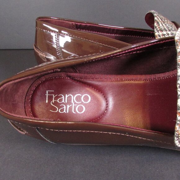Franco Sarto BERSA Women's Loafers 9.5M Patent Leather, Hounds Tooth Plaid - Picture 8 of 9